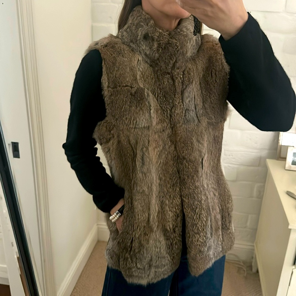 Michael Kors real rabbit fur vest size M